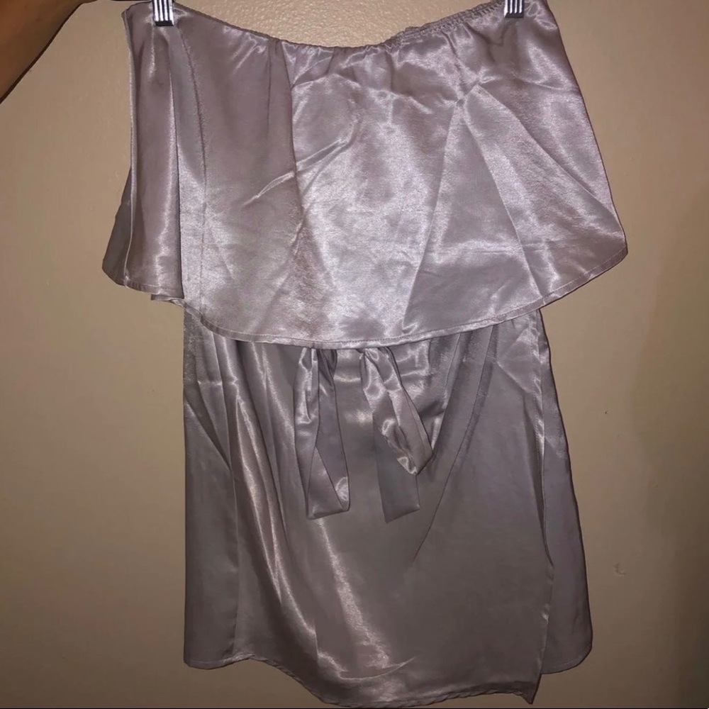 Strapless silk dress